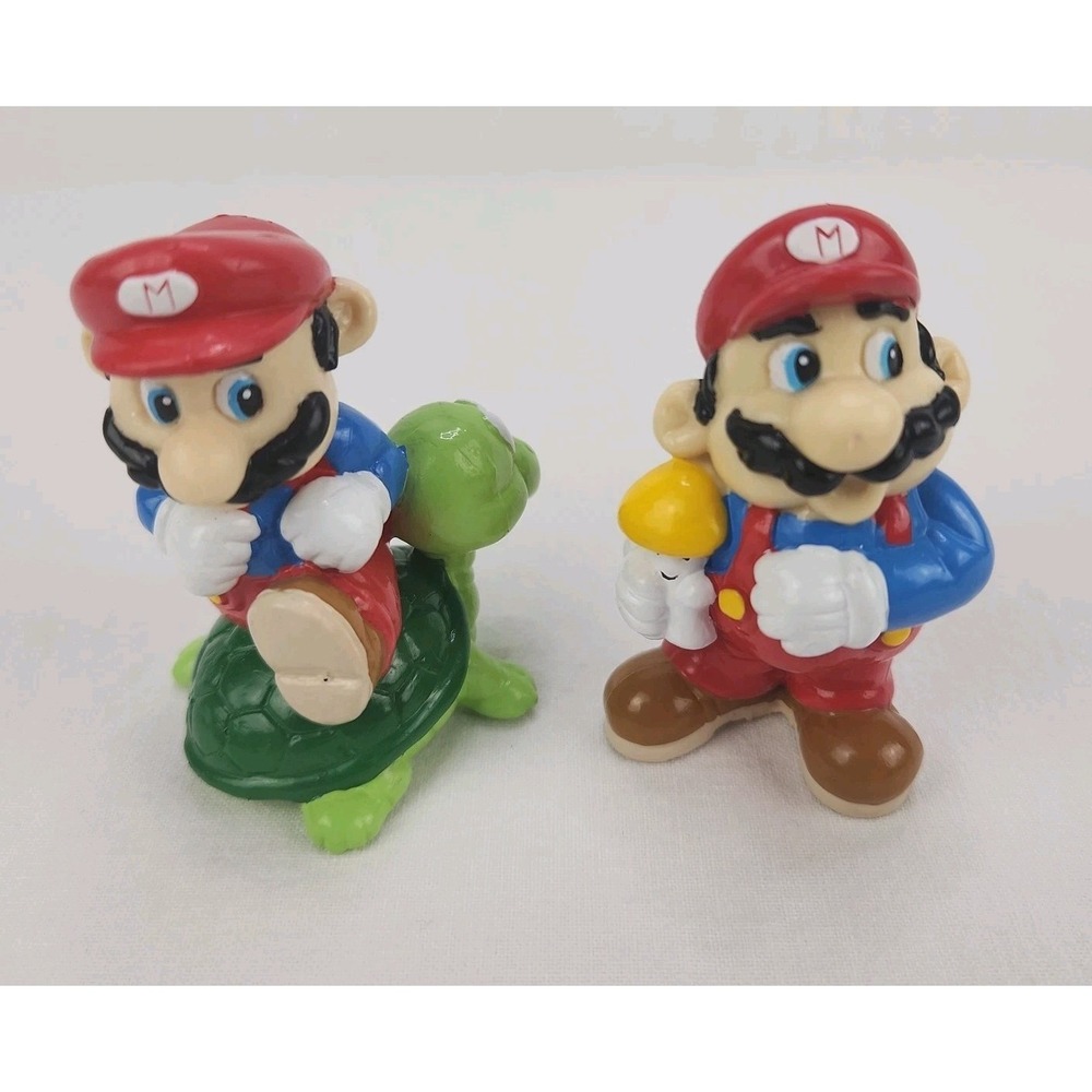 2 Vintage Super Mario Bros 1989 Applause Cake‎ Topper Nintendo